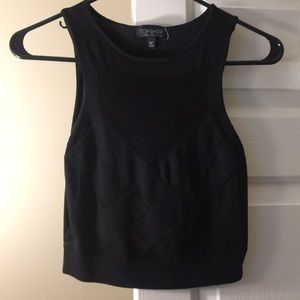 Top Shop black knit bandage crop top